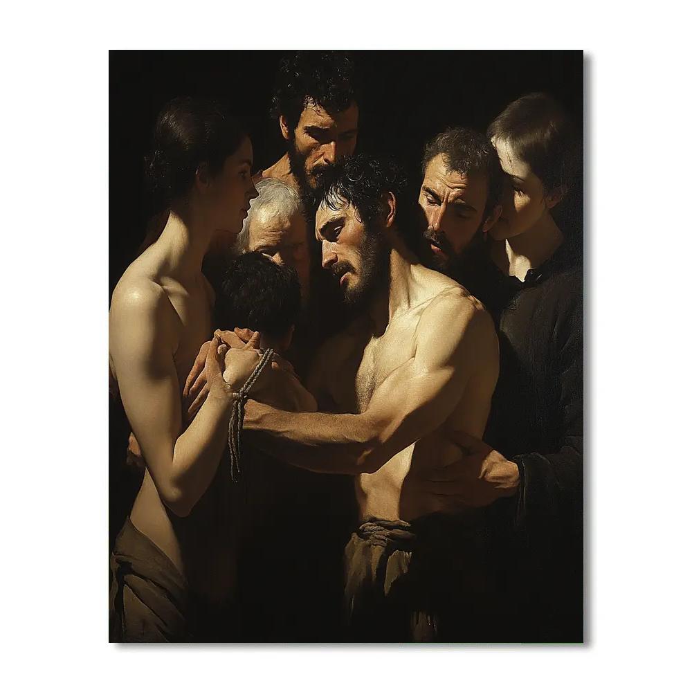 Caravaggio Inspired Dramatic Scene Number painting