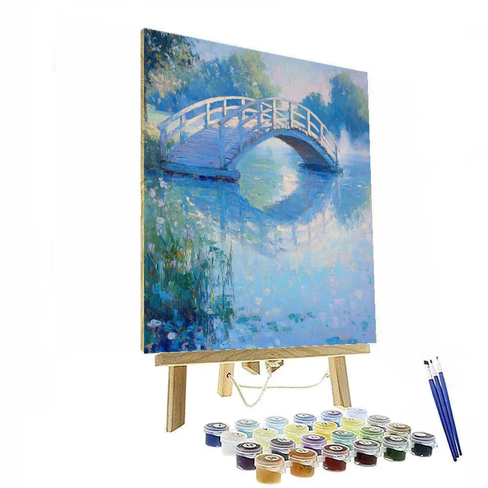 Claude Monet Inspired Lakeside Bridge Numbered painting kits