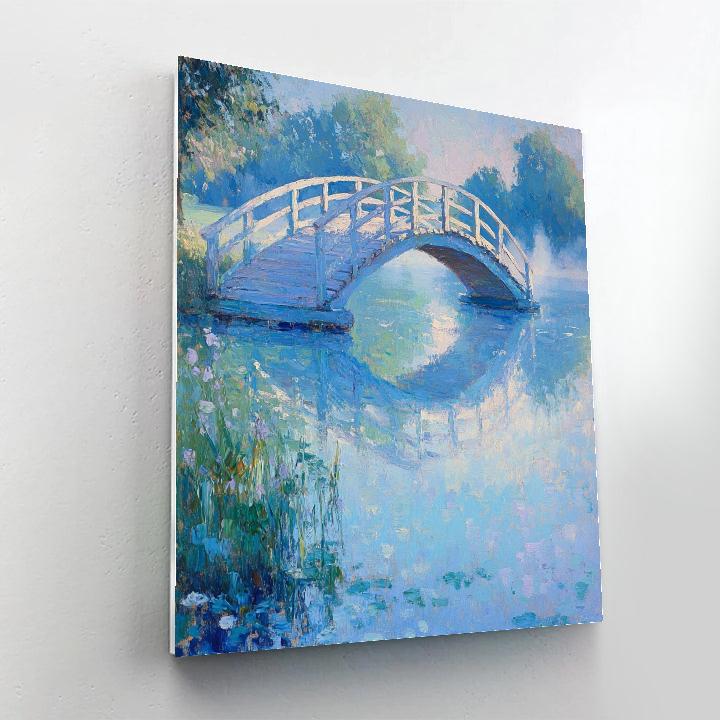 Claude Monet Inspired Lakeside Bridge Numbered painting kits
