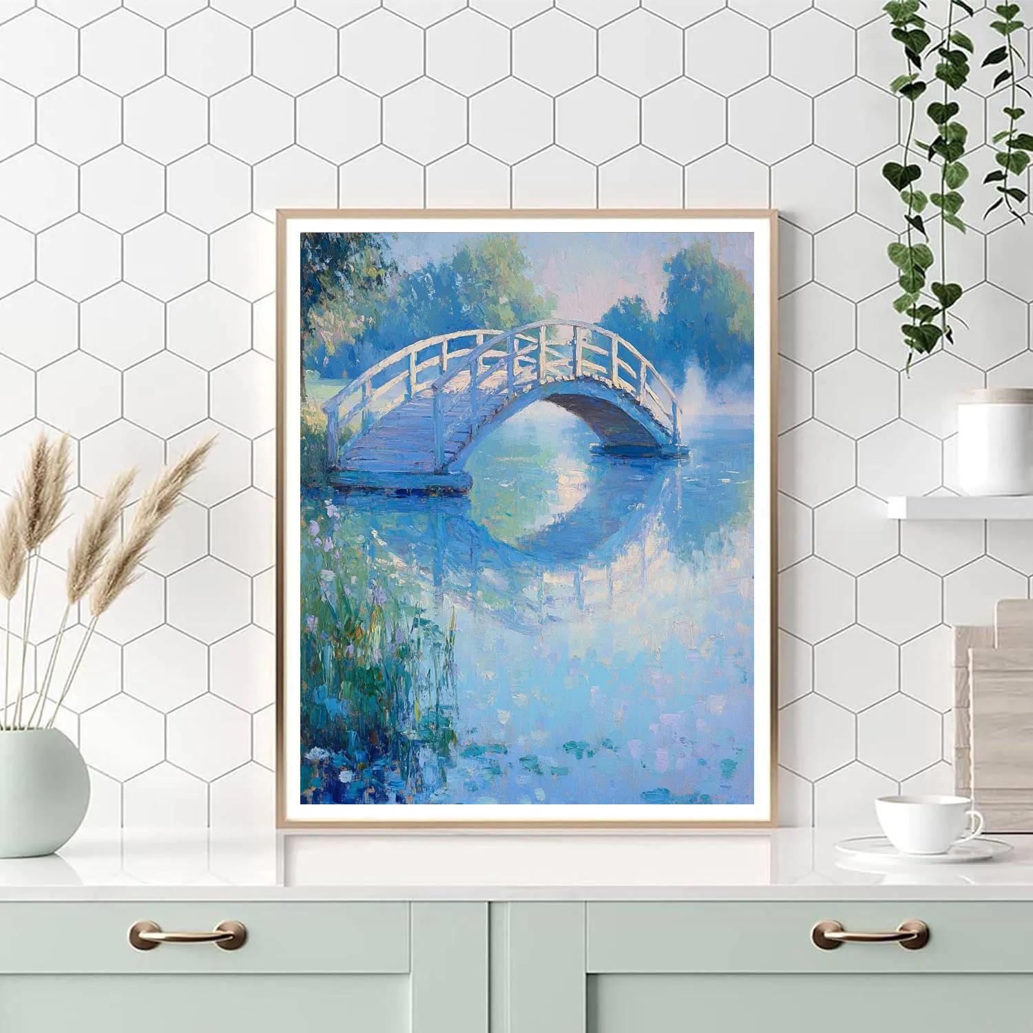 Claude Monet Inspired Lakeside Bridge Numbered painting kits