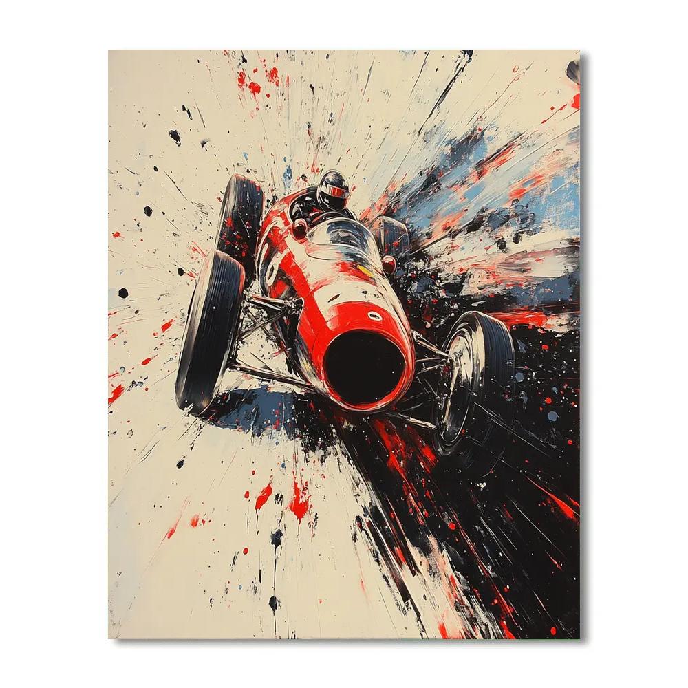 Jackson Pollock Inspired Racing Machines paint by numbers