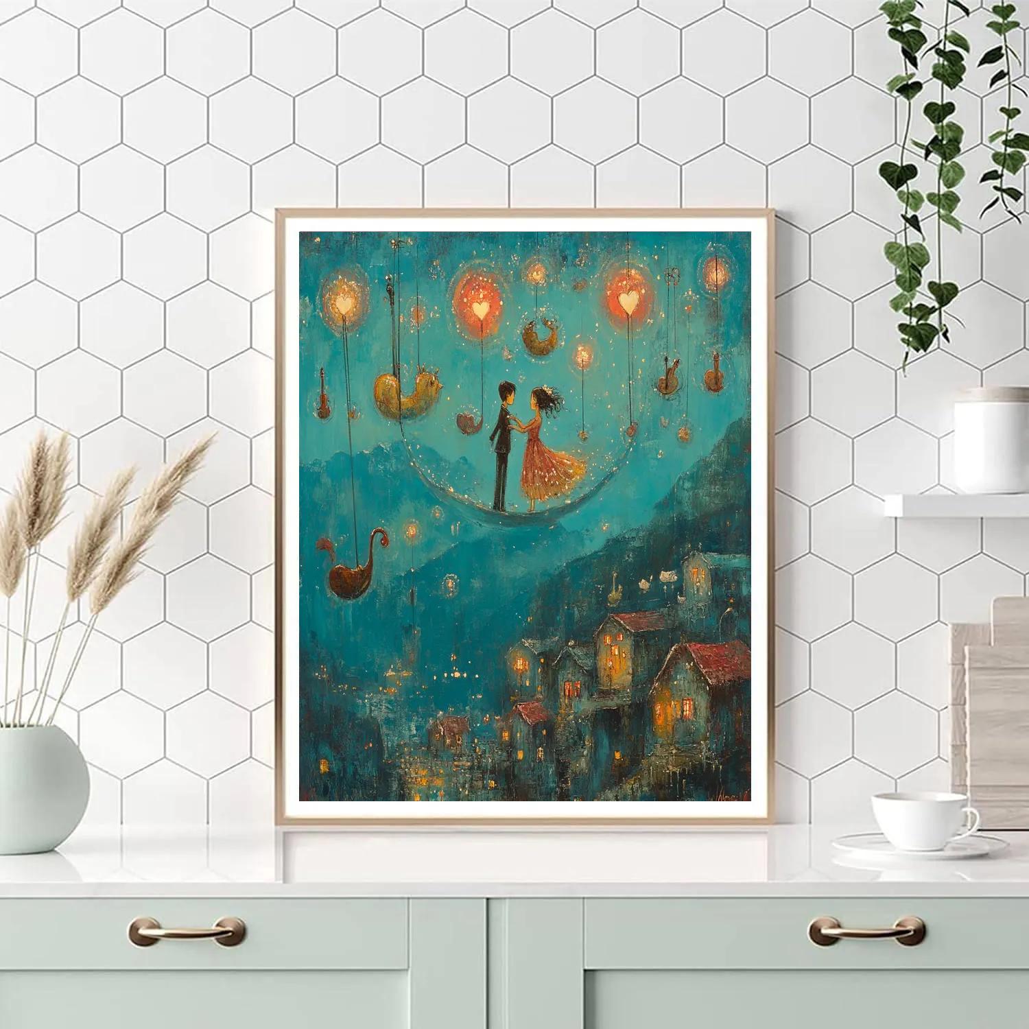 Marc Chagall Inspired Lovers In Flight Numbered painting kits