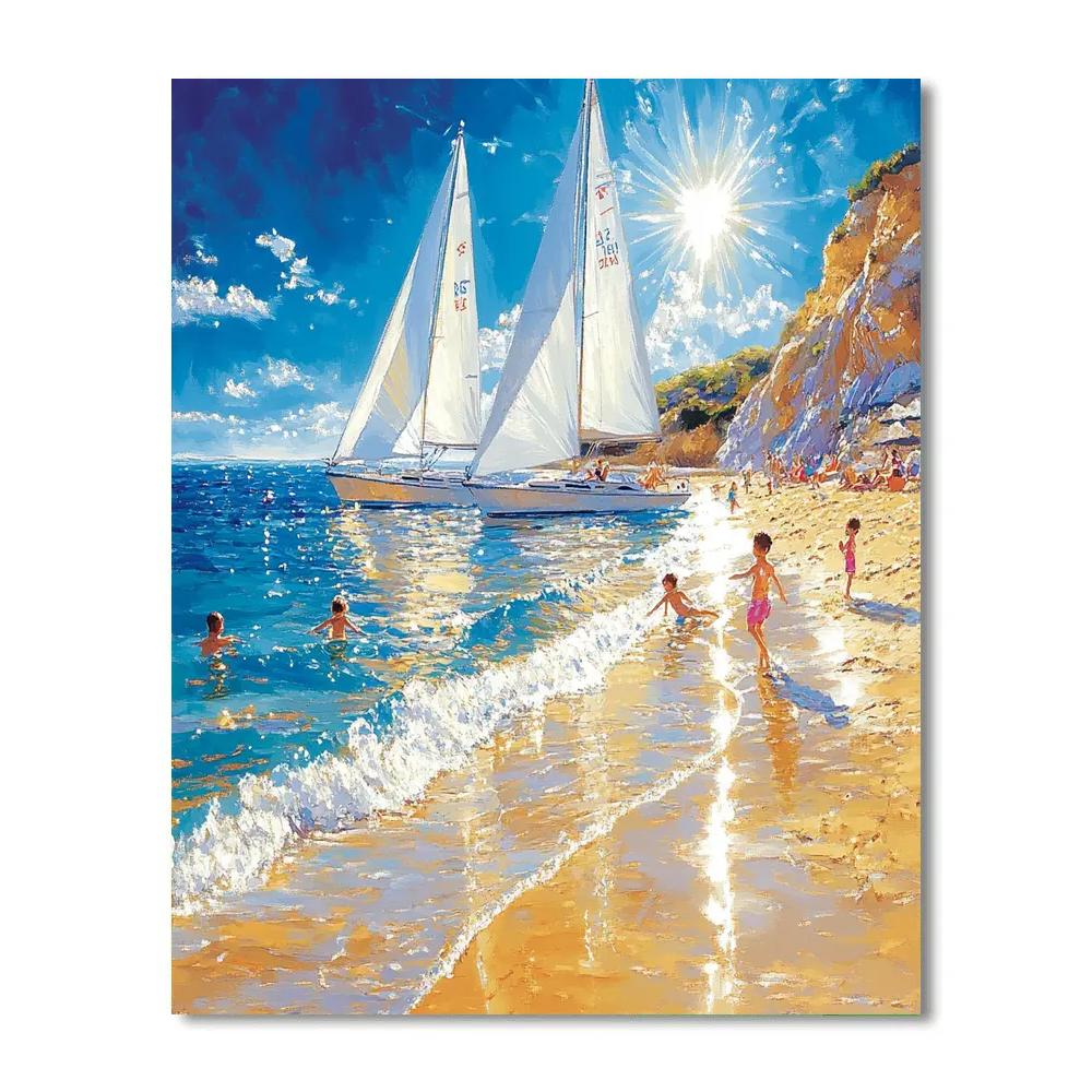 Joaquín Sorolla Inspired Beach Afternoon Paint by numbers kits
