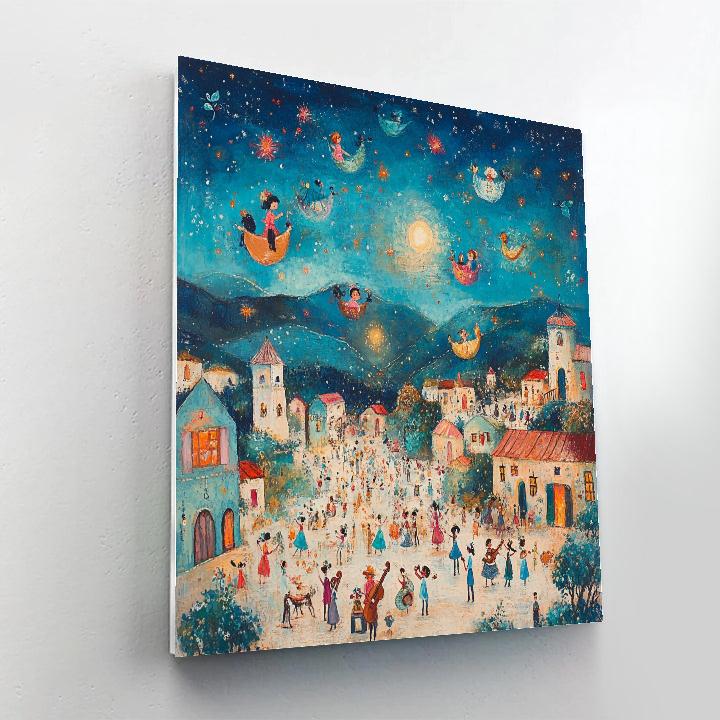 Marc Chagall Inspired Village Festival paint by numbers