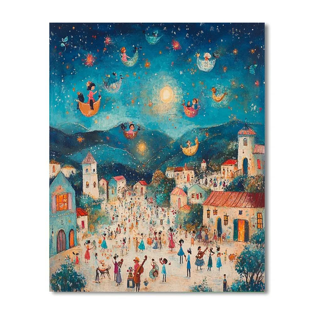 Marc Chagall Inspired Village Festival paint by numbers
