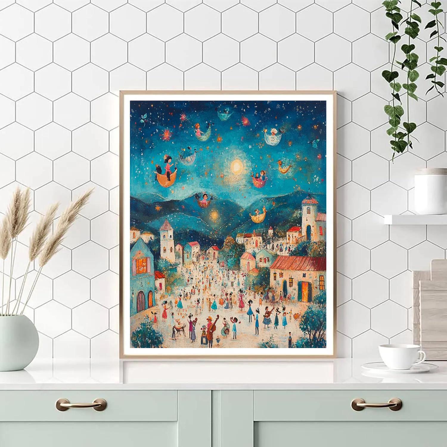 Marc Chagall Inspired Village Festival paint by numbers