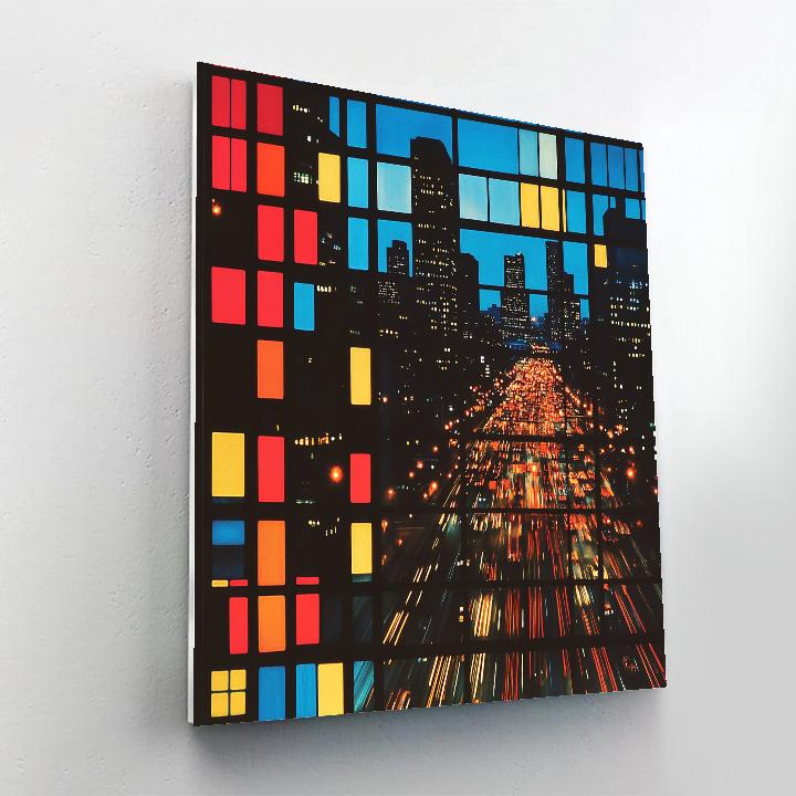 Piet Mondrian Inspired Citylights Paint by numbers art
