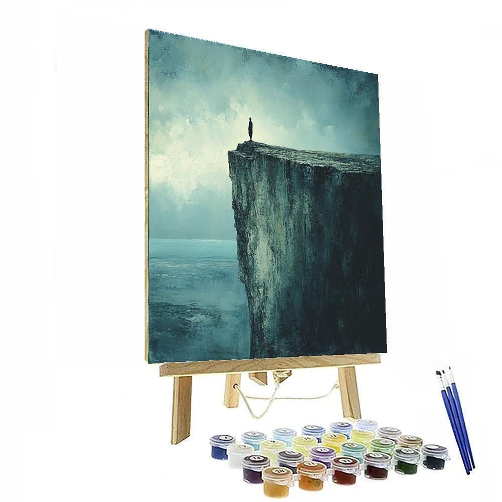 Caspar David Friedrich Inspired Lone Traveler Number painting