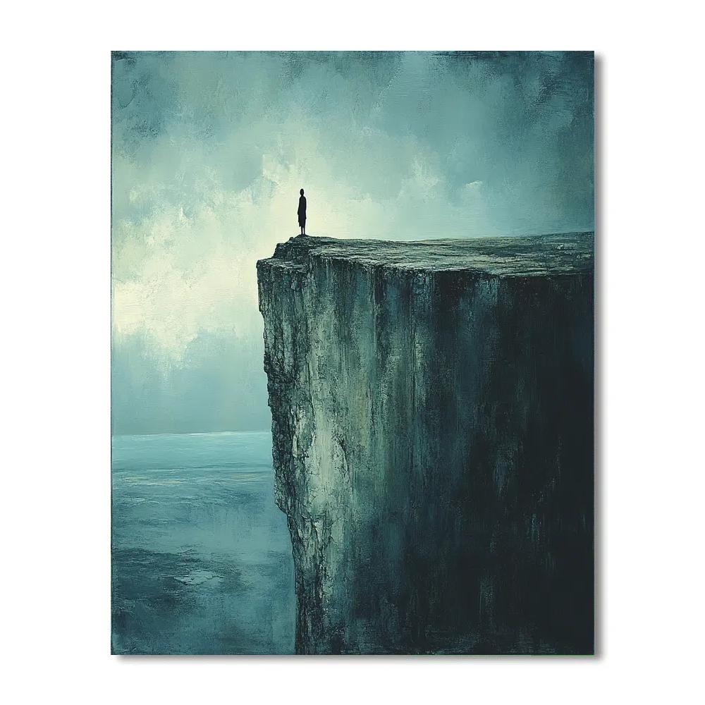 Caspar David Friedrich Inspired Lone Traveler Number painting