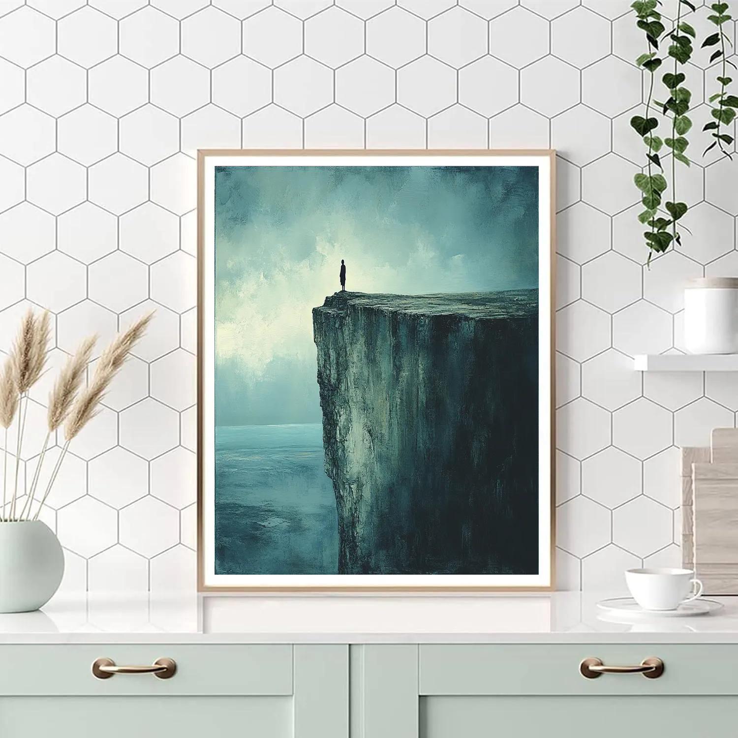 Caspar David Friedrich Inspired Lone Traveler Number painting