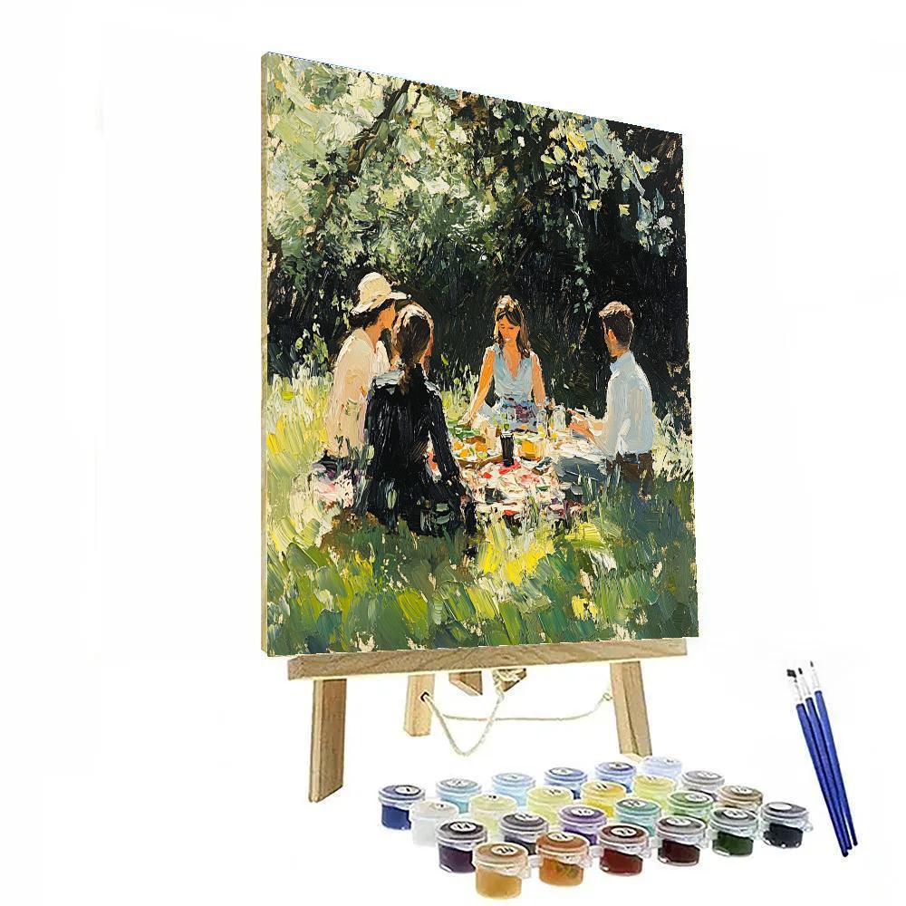 Édouard Manet Inspired Picnic In The Park paint by color
