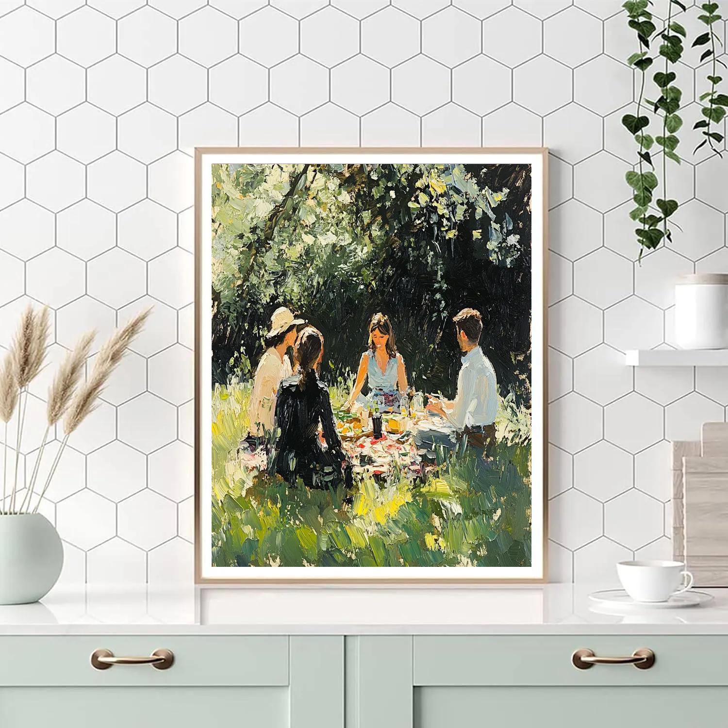 Édouard Manet Inspired Picnic In The Park paint by color