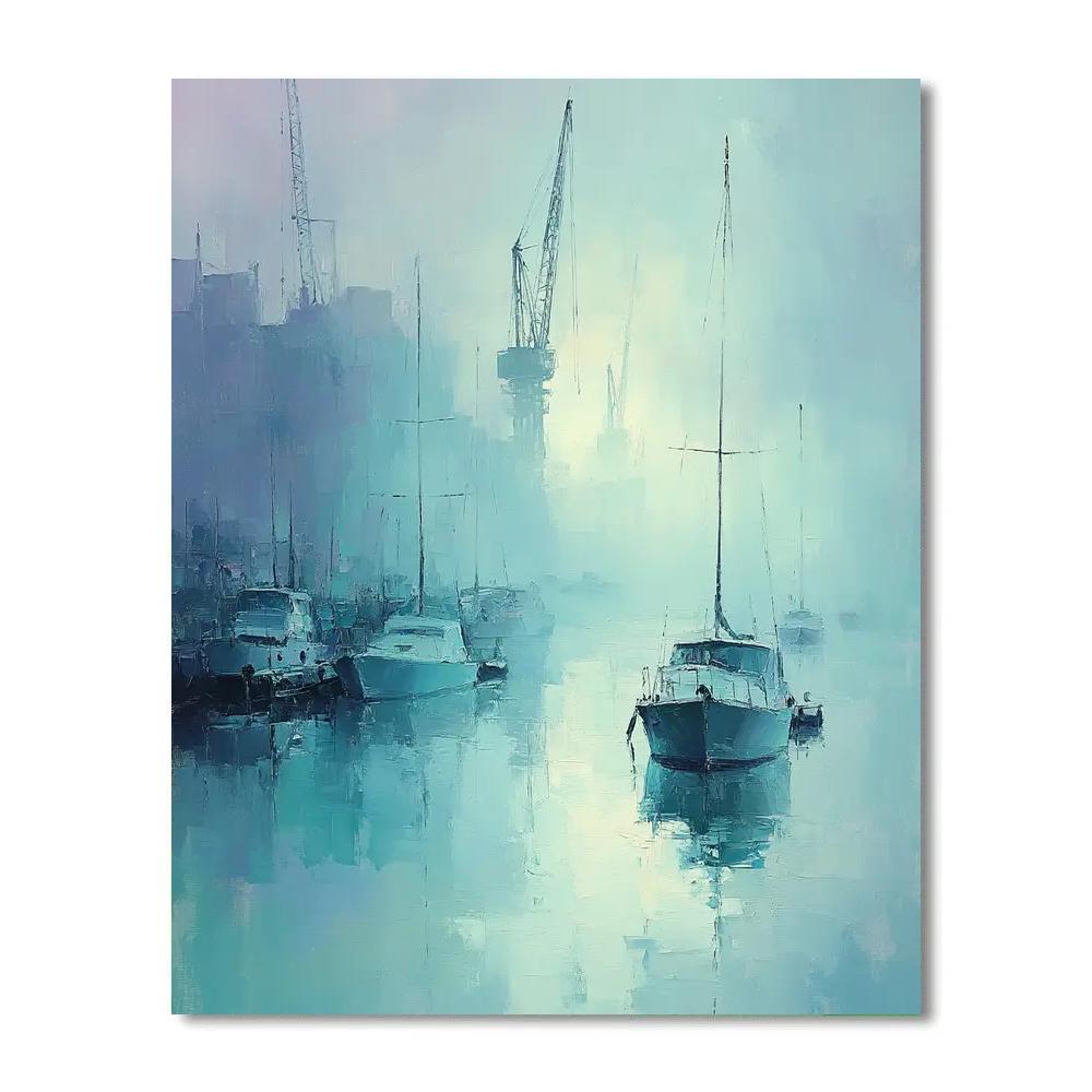 Claude Monet Inspired Foggy Harbor Morning Paint by numbers art