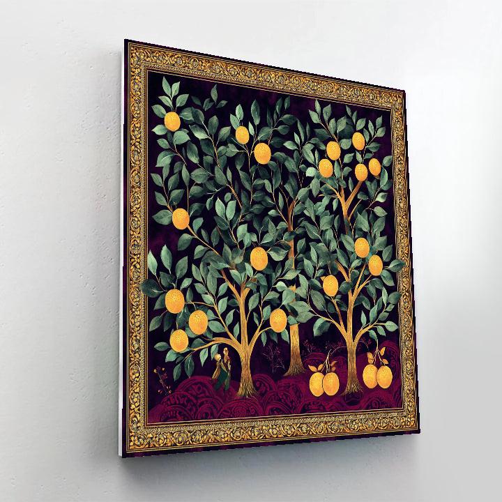 Gustav Klimt Inspired Orchard In Gold paint by numbers
