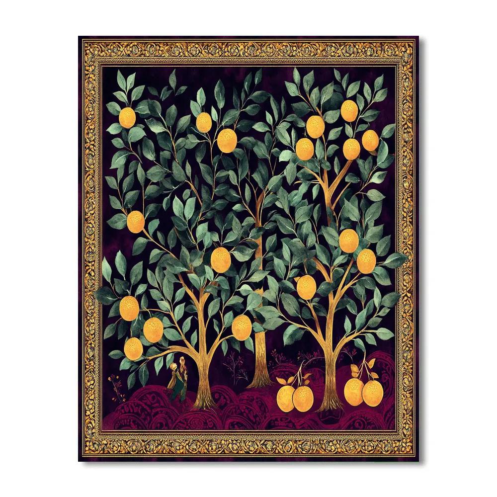 Gustav Klimt Inspired Orchard In Gold paint by numbers