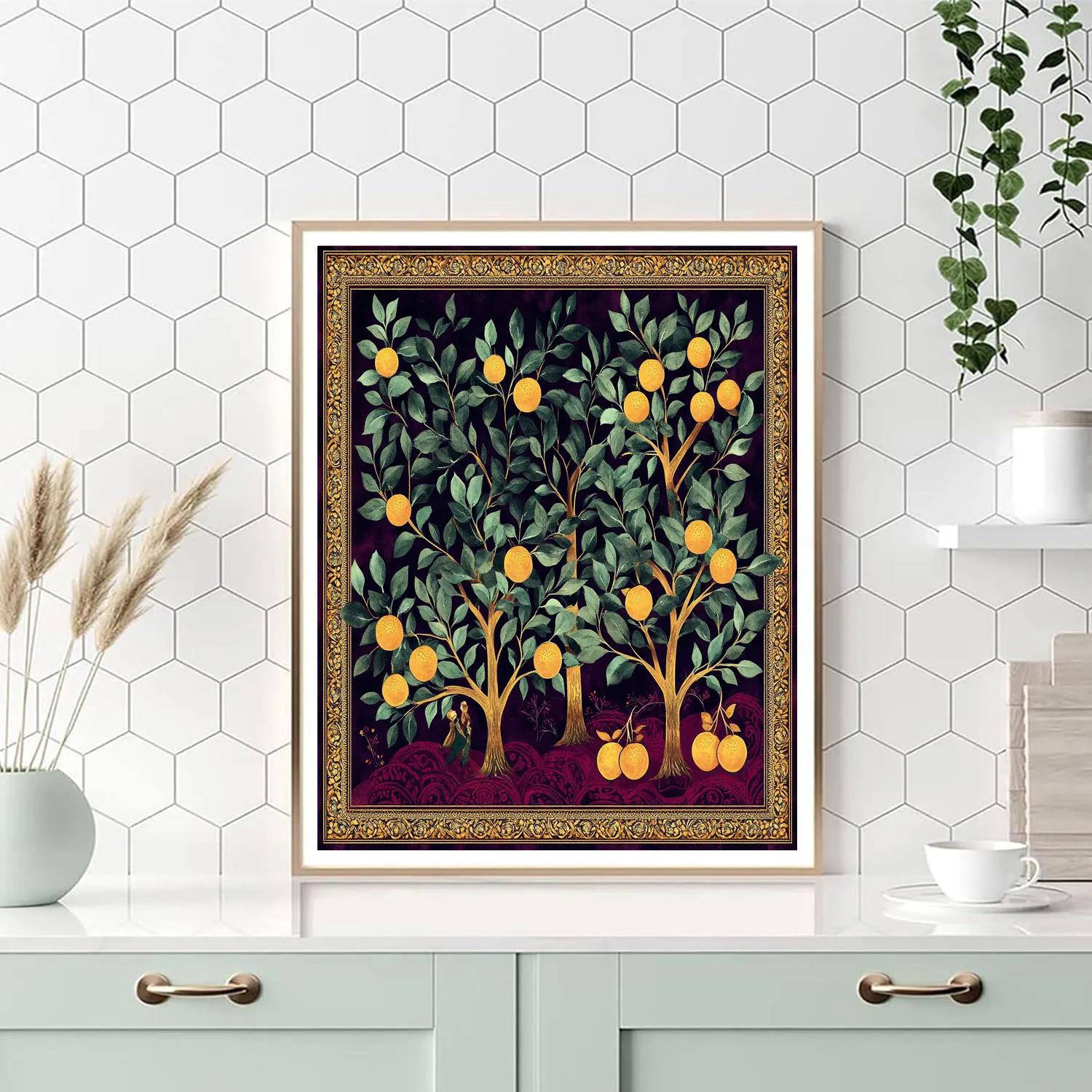 Gustav Klimt Inspired Orchard In Gold paint by numbers