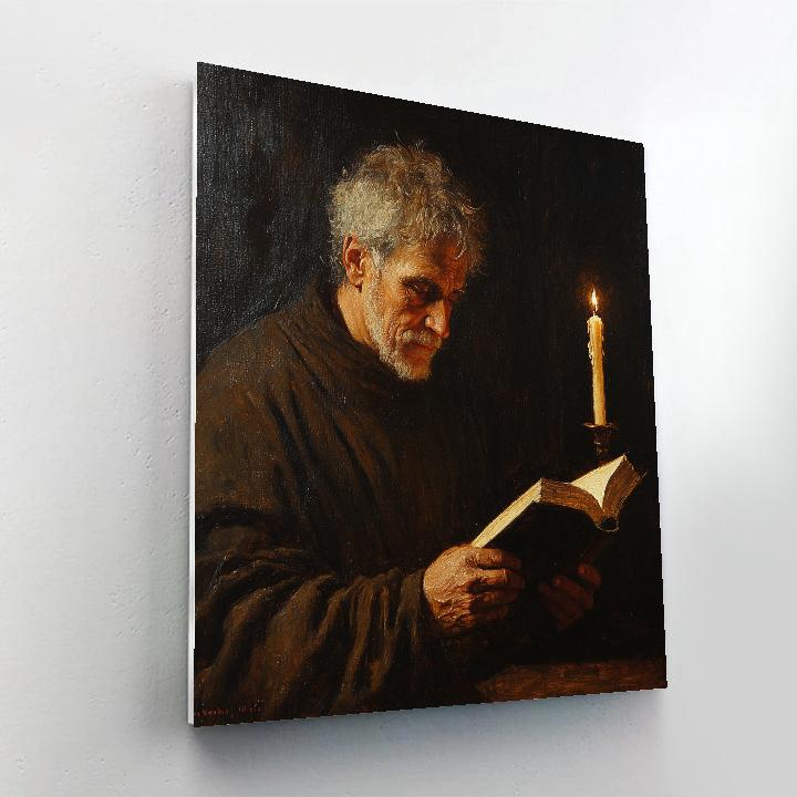 Rembrandt Inspired Scholar In Candlelight DIY paint by numbers