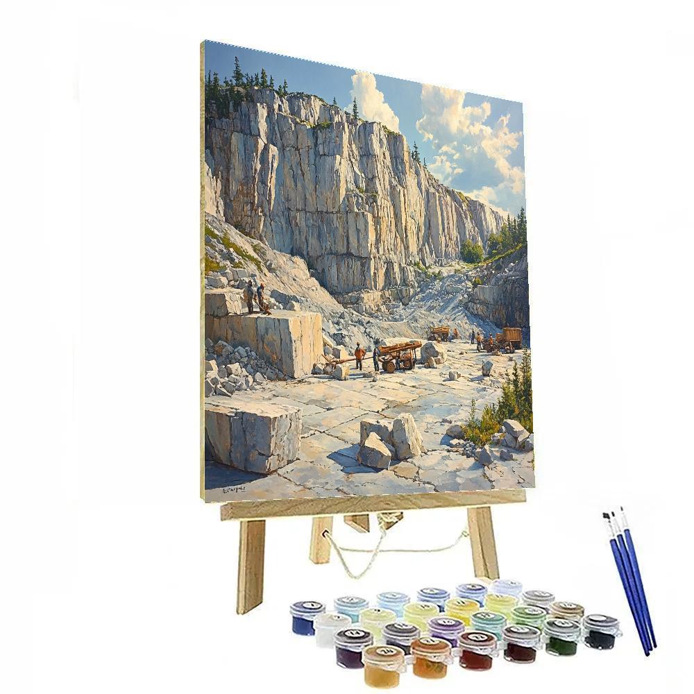 Gustave Courbet Inspired Quarry Landscape painting number kit
