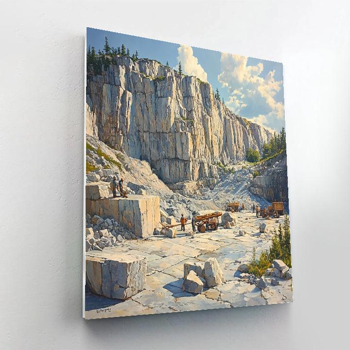 Gustave Courbet Inspired Quarry Landscape painting number kit