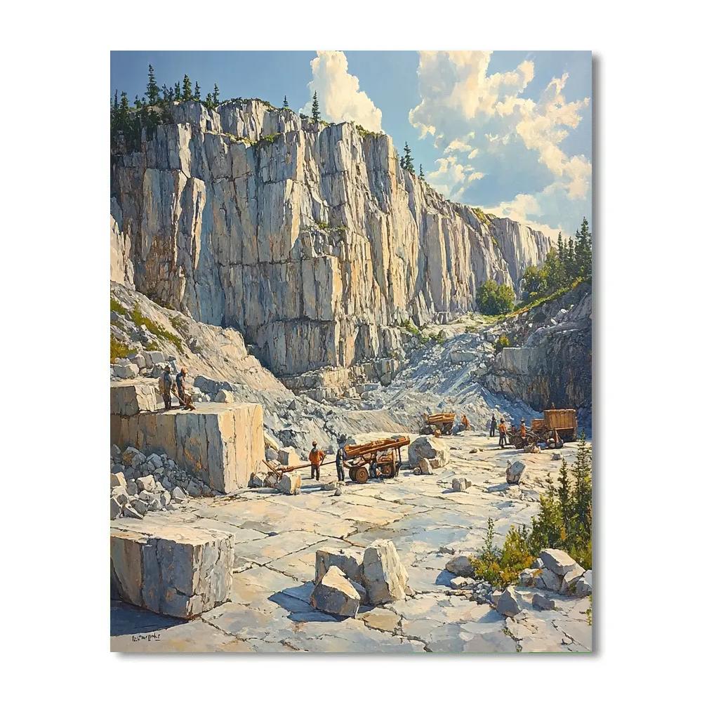 Gustave Courbet Inspired Quarry Landscape painting number kit