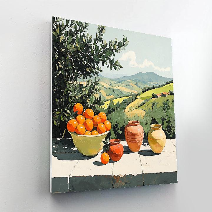 Paul Cézanne Inspired Terrace With Fruit Numbered painting kits