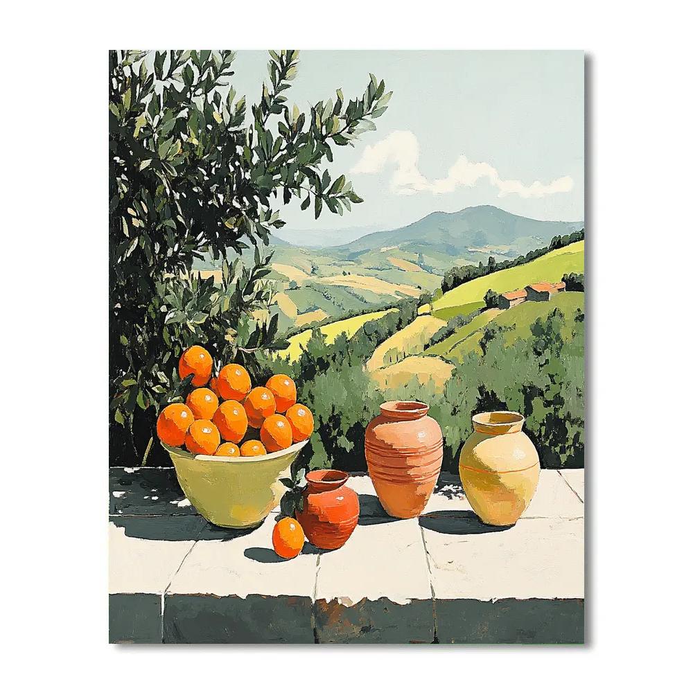 Paul Cézanne Inspired Terrace With Fruit Numbered painting kits