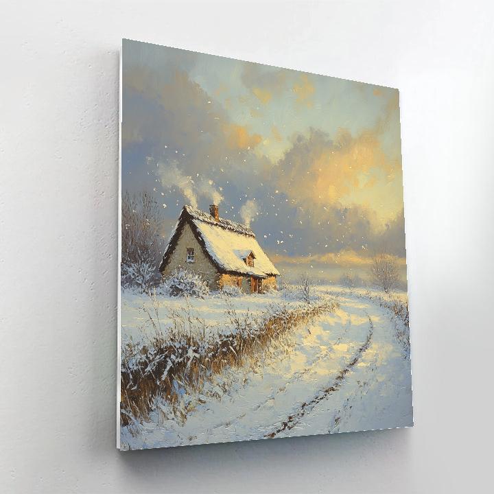 John Constable Inspired Cottage Snowfall paint by color