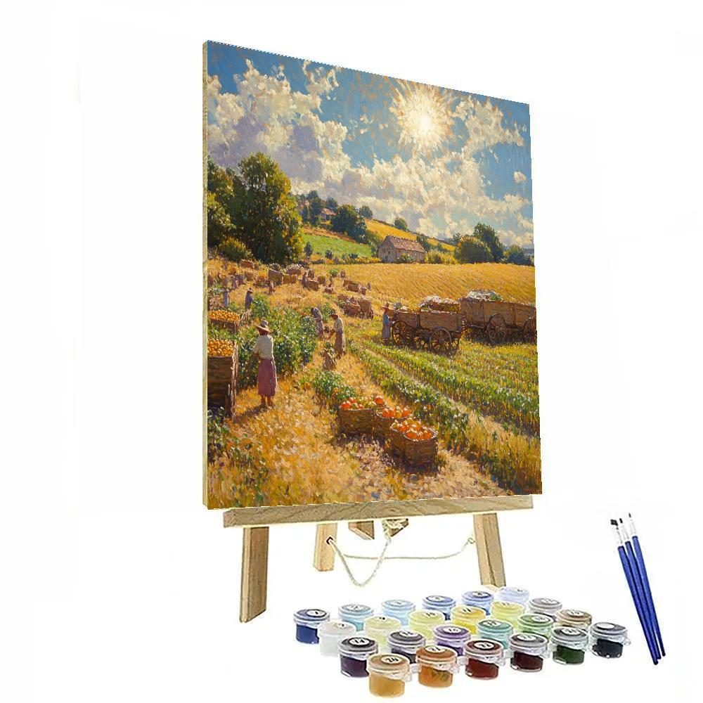 Camille Pissarro Inspired Village Harvest Paint by numbers art