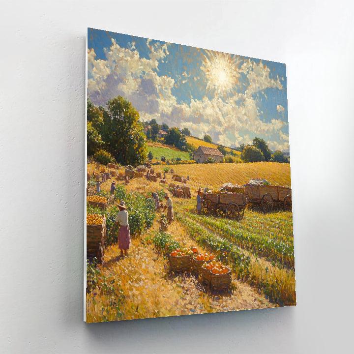 Camille Pissarro Inspired Village Harvest Paint by numbers art