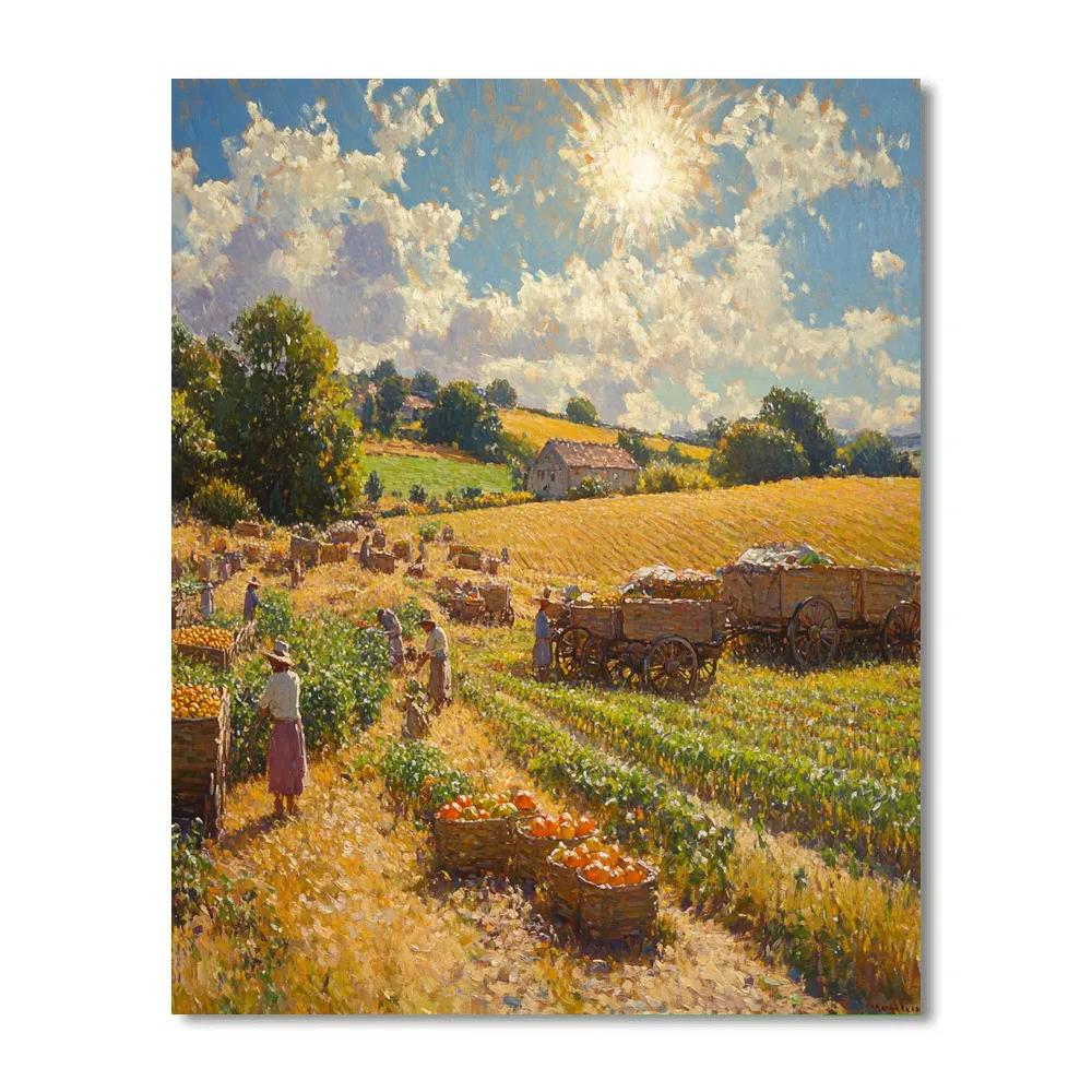 Camille Pissarro Inspired Village Harvest Paint by numbers art