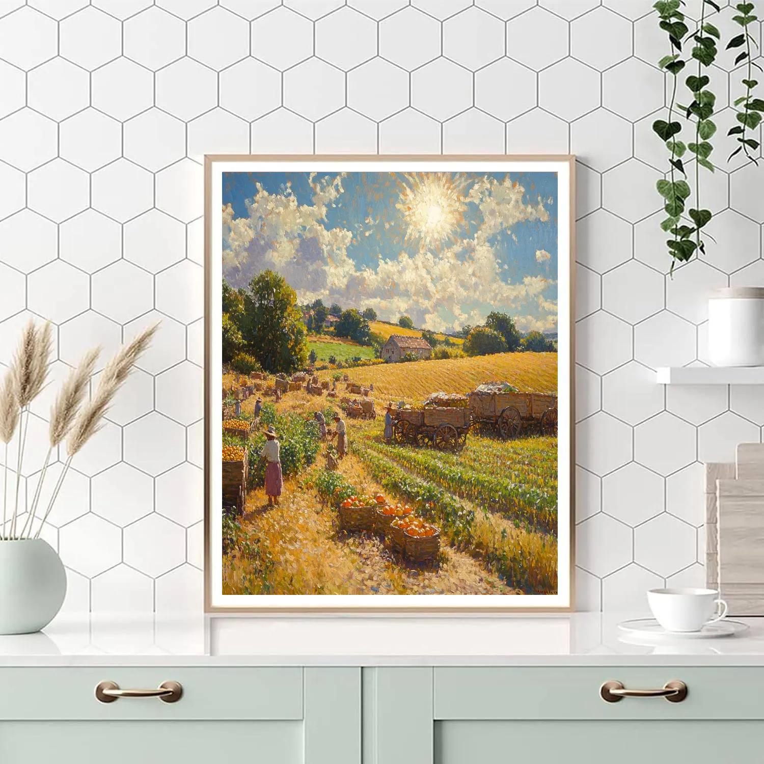 Camille Pissarro Inspired Village Harvest Paint by numbers art