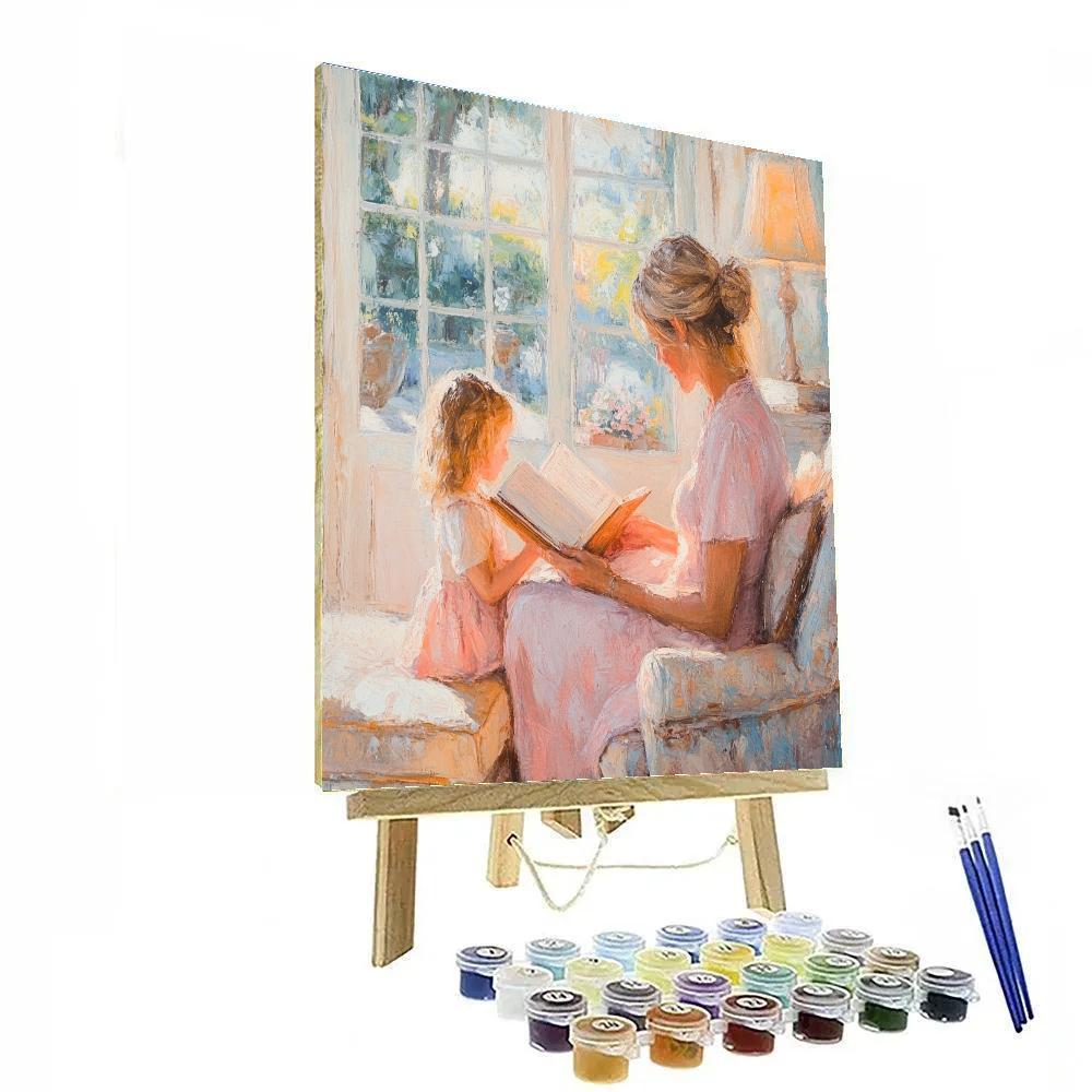 Mary Cassatt Inspired Reading Mothers Lap paint by number