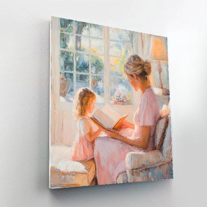 Mary Cassatt Inspired Reading Mothers Lap paint by number