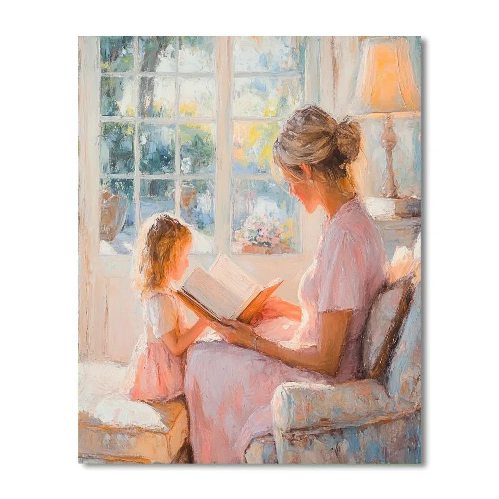 Mary Cassatt Inspired Reading Mothers Lap paint by number