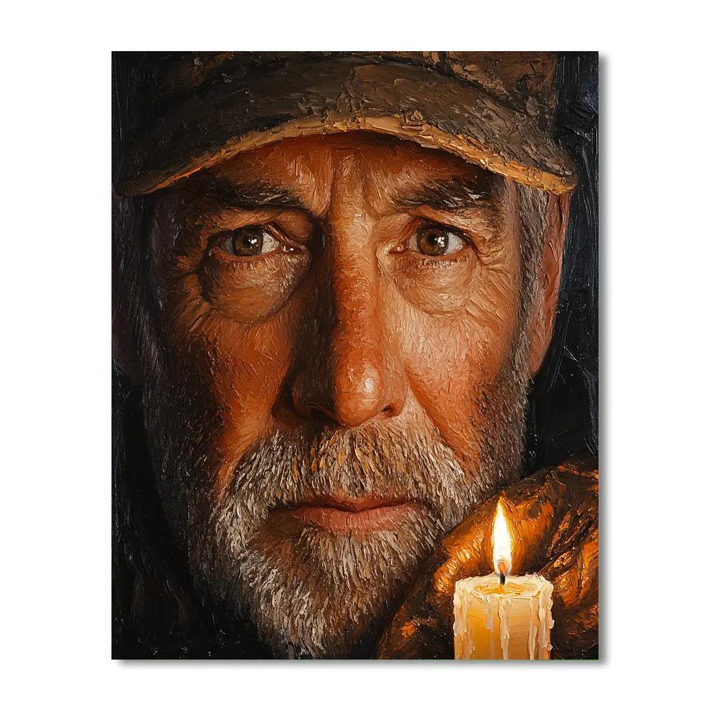 Rembrandt Inspired Old Sailor Portrait DIY paint by numbers