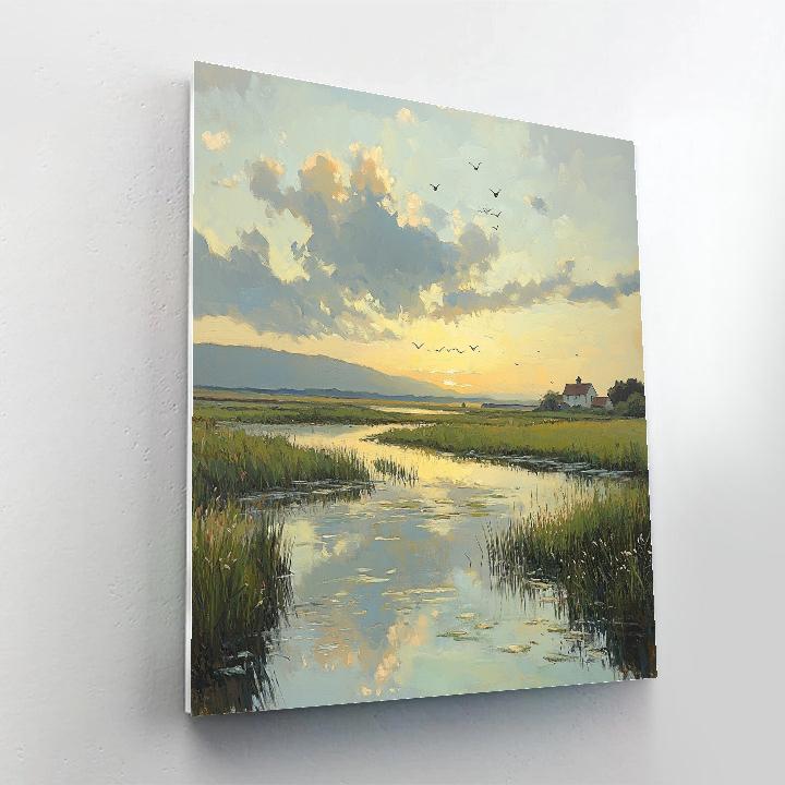 John Constable Inspired Marshland Dawn paint by numbers