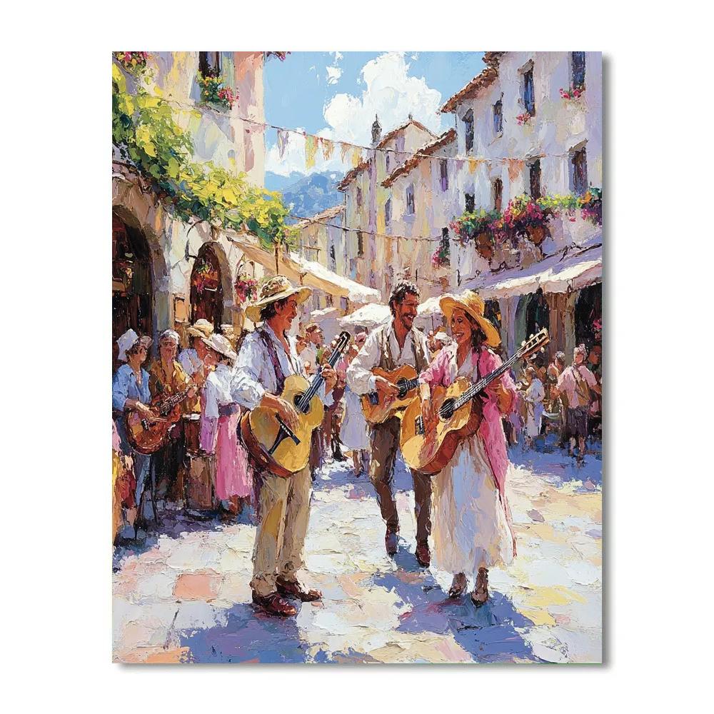 Pierre-Auguste Renoir Inspired Street Musicians Numbered painting kits