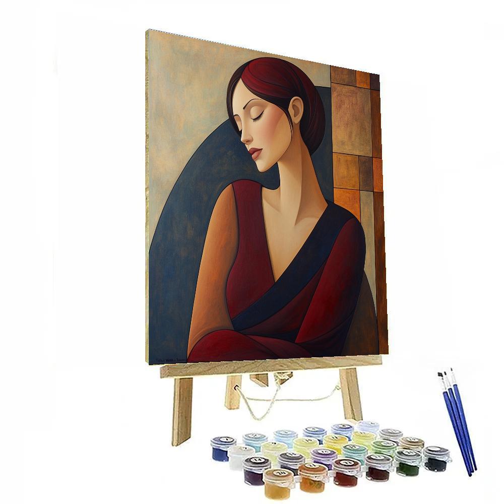 Amedeo Modigliani Inspired Seated Woman Numbered painting kits