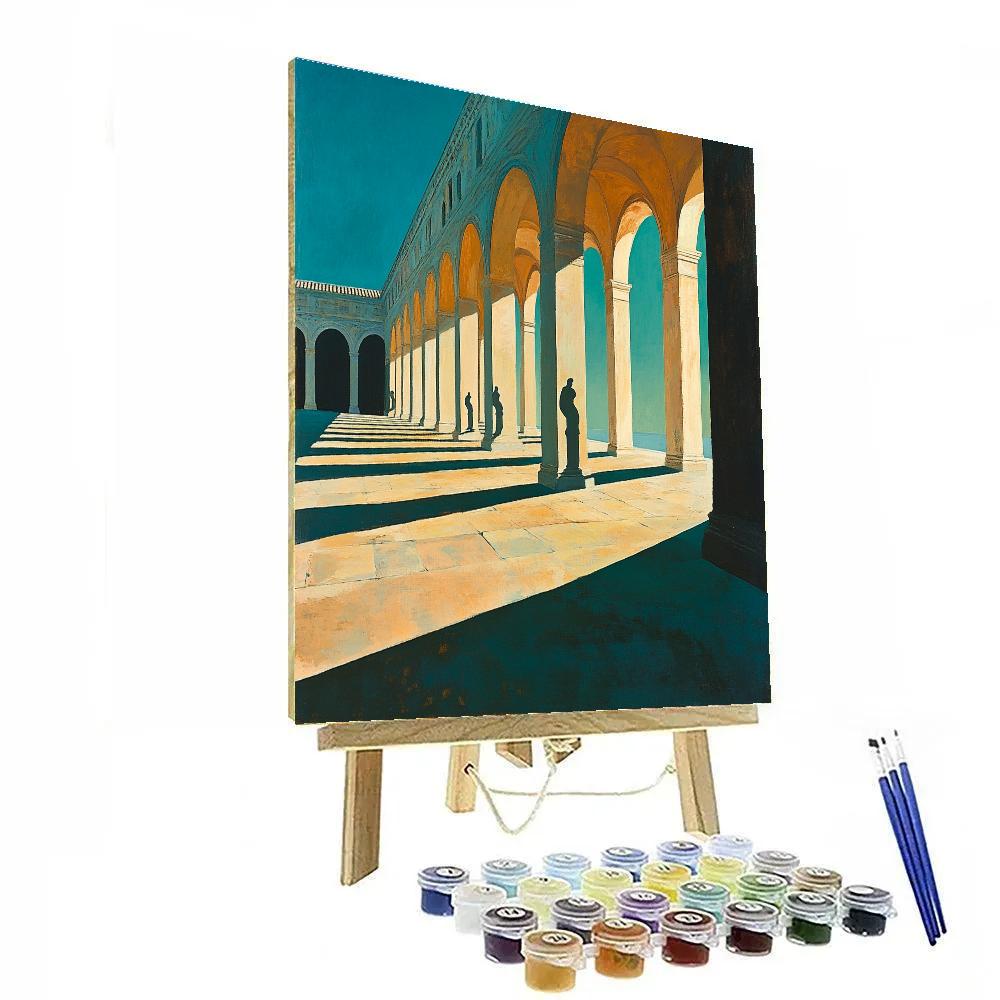 Giorgio De Chirico Inspired Empty Piazza Number painting