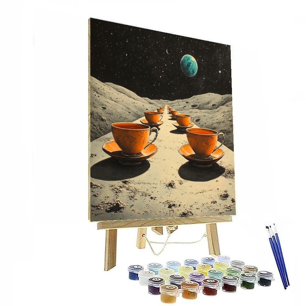 Salvador Dali Inspired Cosmic Tea Party Number painting