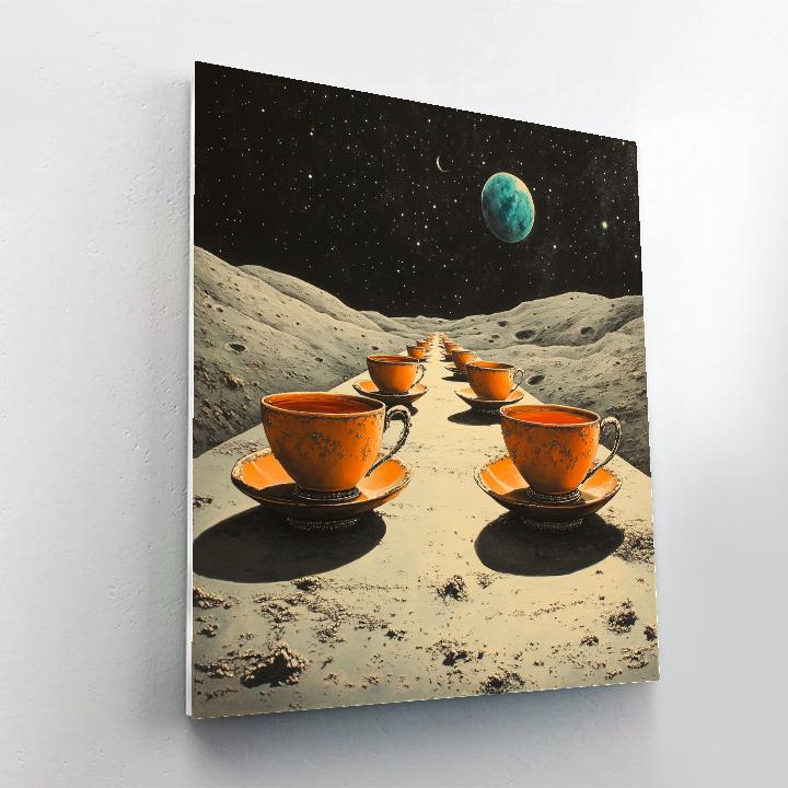 Salvador Dali Inspired Cosmic Tea Party Number painting