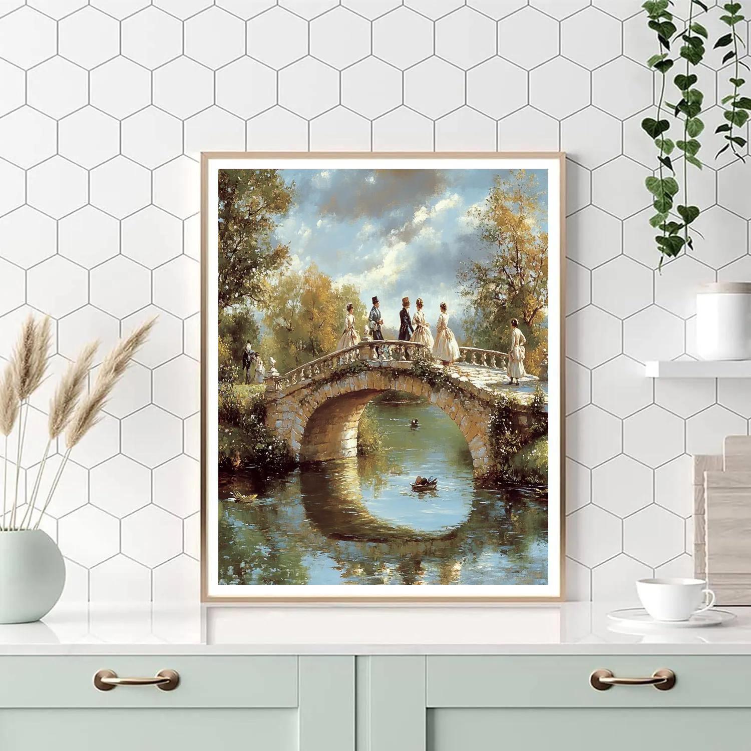 Thomas Gainsborough Inspired Elegant Bridge Walk Paint by numbers kits