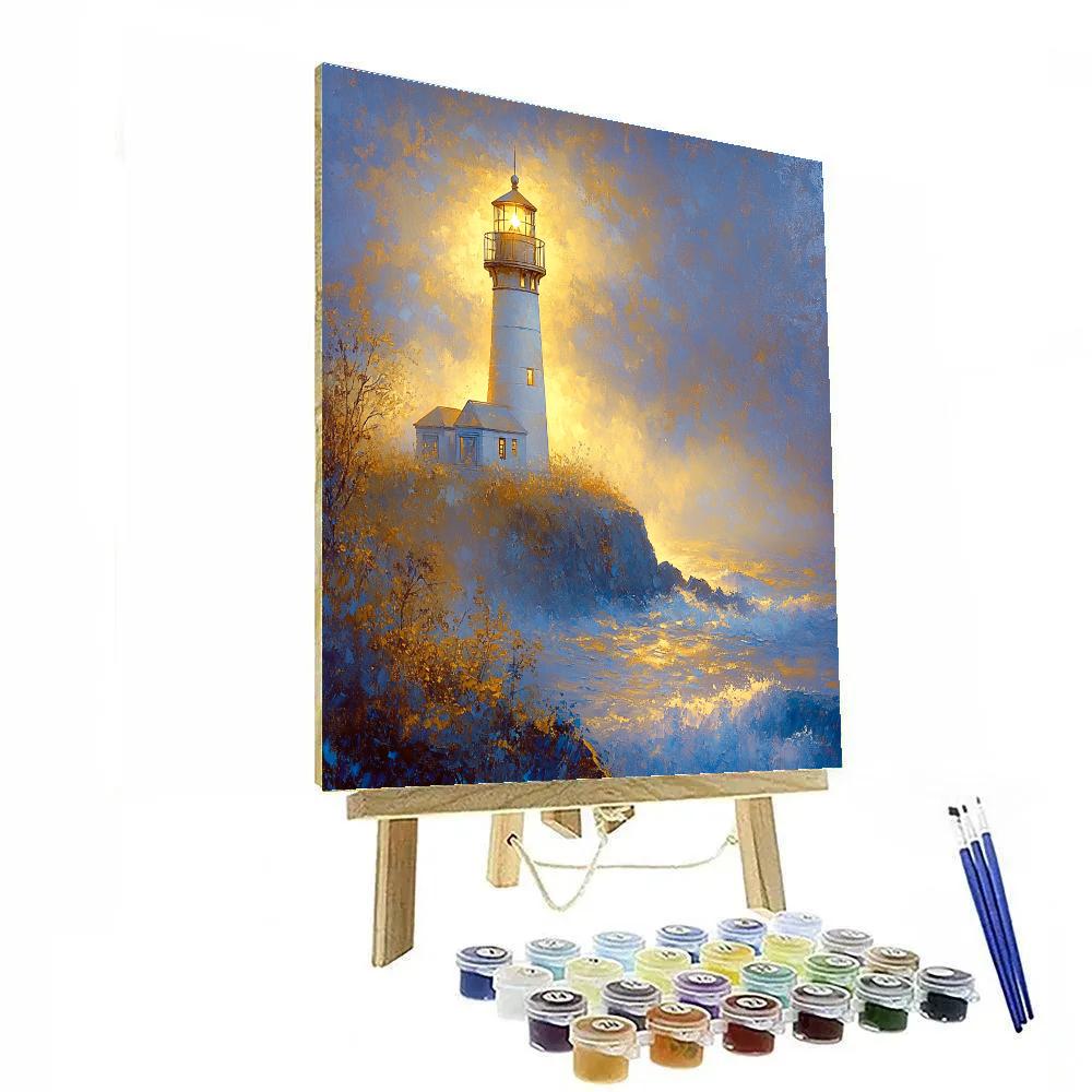 J.M.W. Turner Inspired Lighthouse In Fog DIY paint by numbers