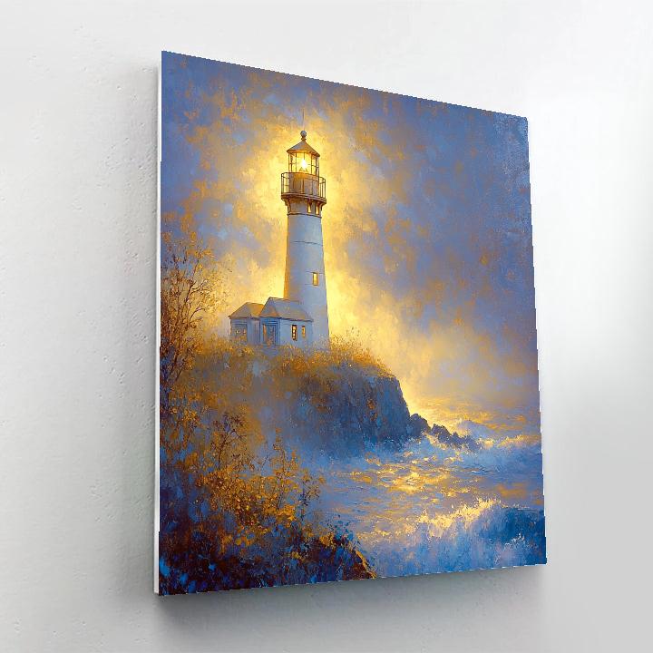 J.M.W. Turner Inspired Lighthouse In Fog DIY paint by numbers