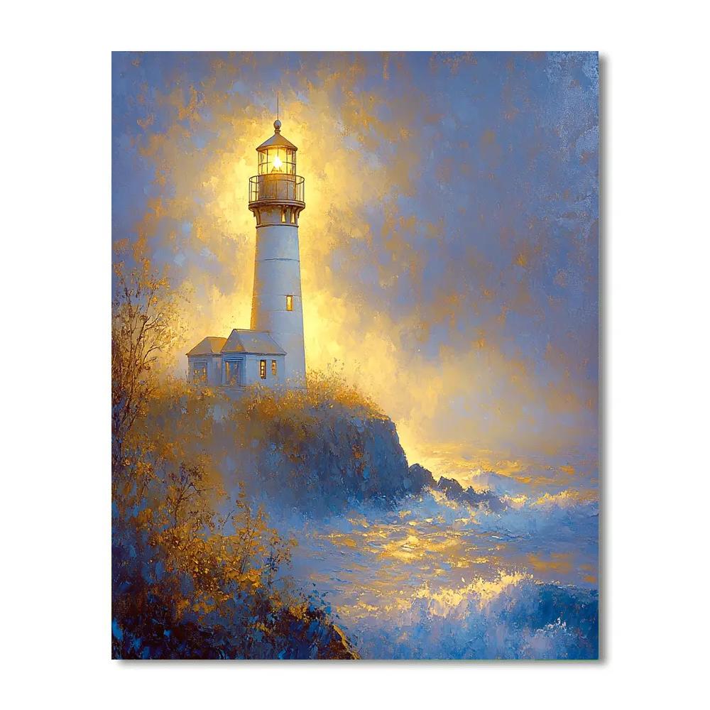J.M.W. Turner Inspired Lighthouse In Fog DIY paint by numbers