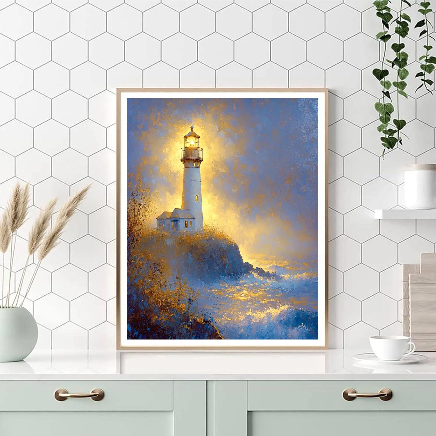 J.M.W. Turner Inspired Lighthouse In Fog DIY paint by numbers