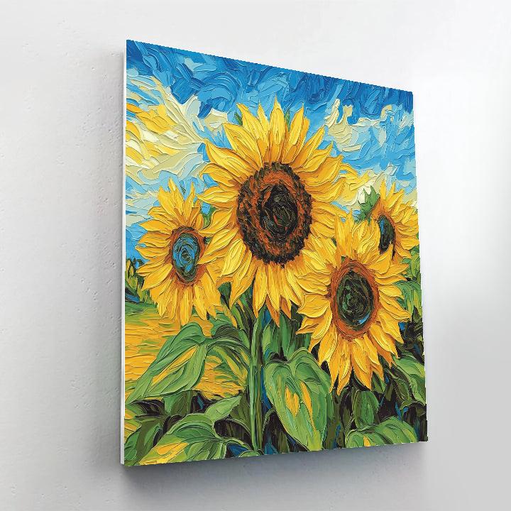 Van Gogh Inspired Sunflowers In A Rustic Garden Paint by numbers kits