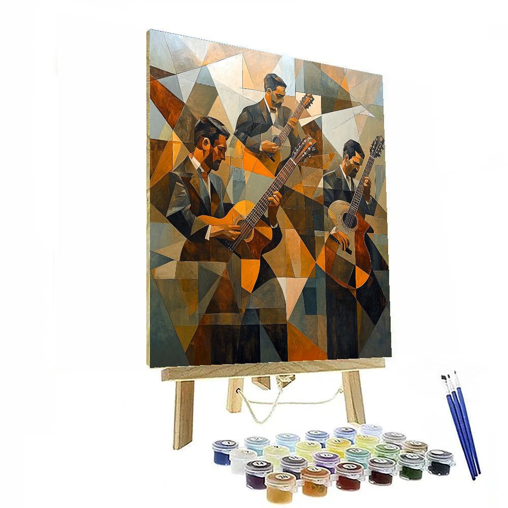 Picasso Inspired Abstract Guitar Players Number painting