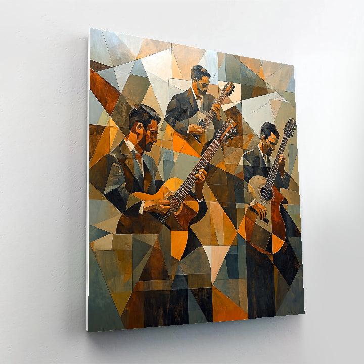 Picasso Inspired Abstract Guitar Players Number painting