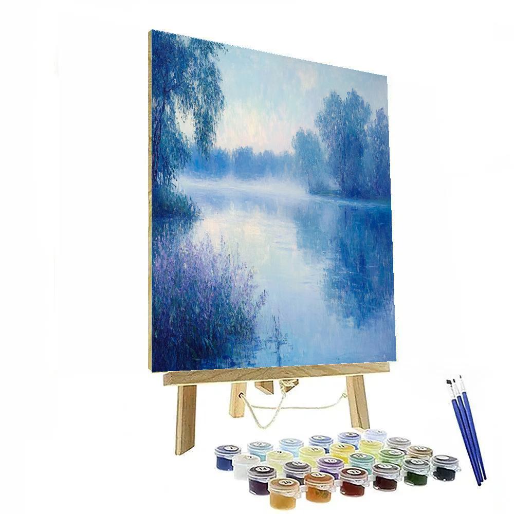 Monet Inspired Misty Morning By The Lake DIY paint by numbers